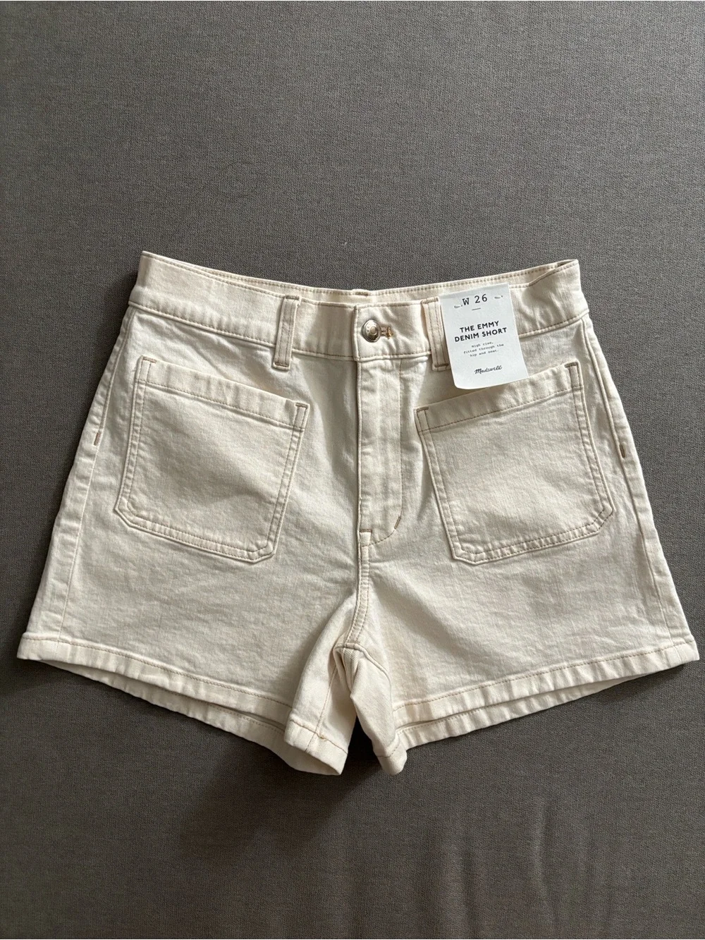 NWT Madewell The Emmy Denim Short, size 26 Vintage Canvas